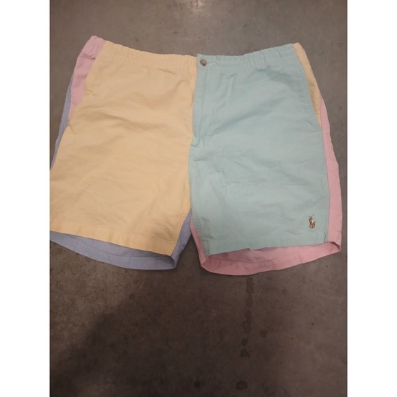 Polo Ralph Lauren Other - POLO RALPH LAUREN Prepster Chambray Oxford COLORBLOCK SHORTS Pastel Rainbow 38"